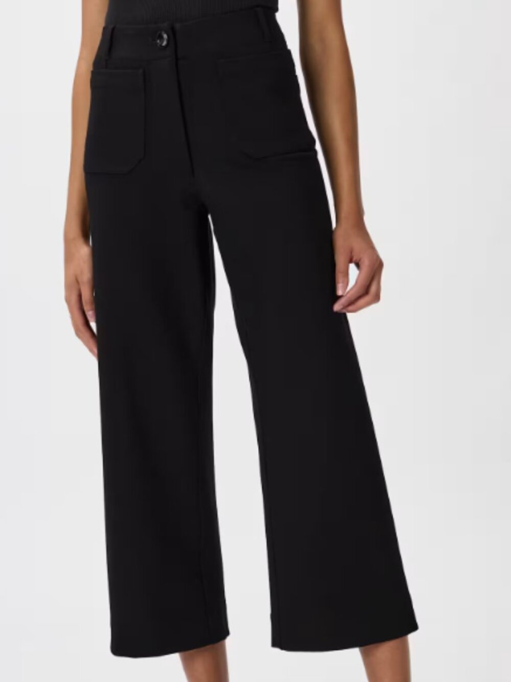 Quince Ultra-Stretch Ponte Cropped Wide Leg Pants - 12